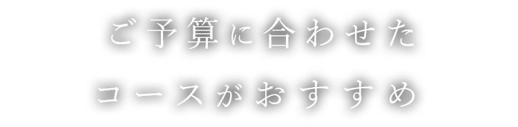 ご予算に合わせた